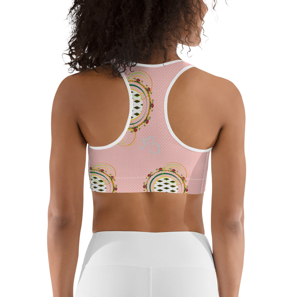 Adaeze Print Sports Bra - Coral