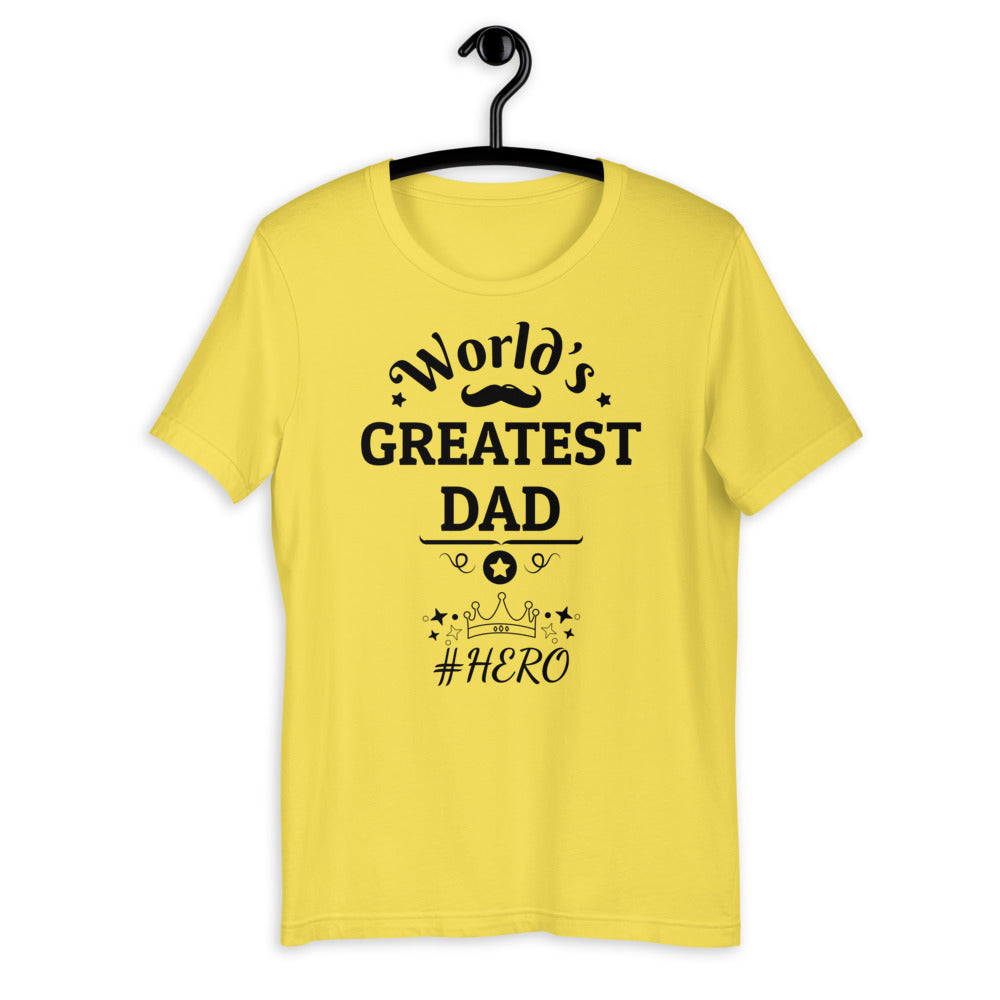 Worlds Greatest Dad Short-Sleeve Cotton Tshirt - Bright colours