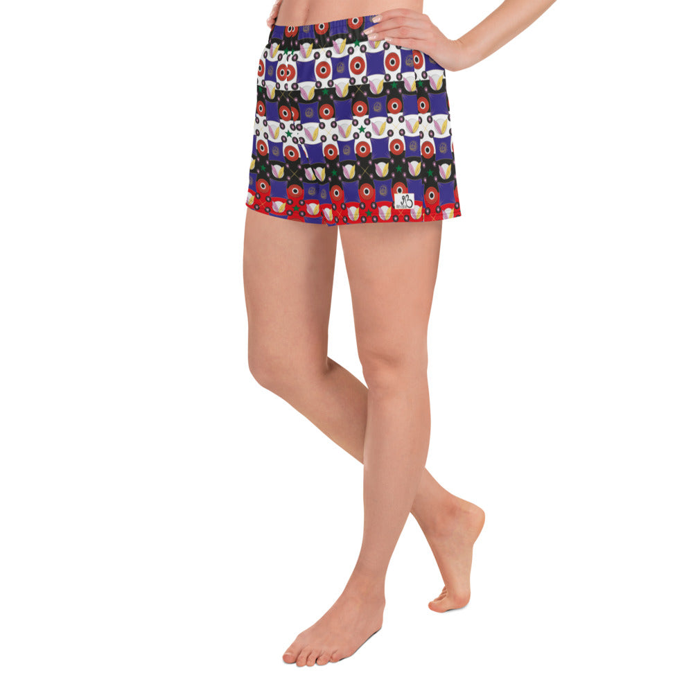 Multicolour Inception Print Women's Athletic Shorts