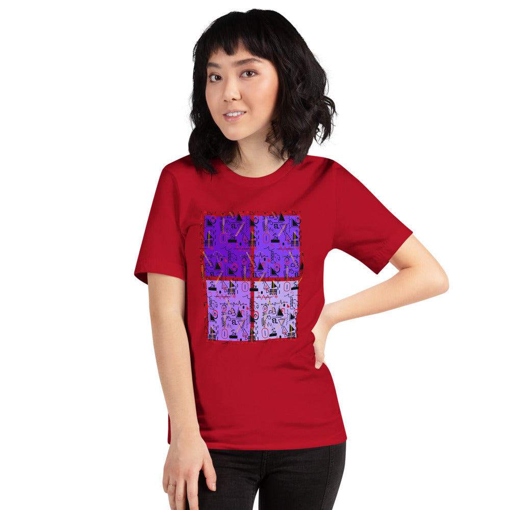 Linear Print Graphic Unisex T-Shirt