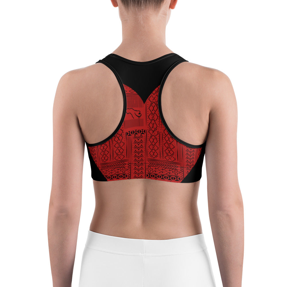 Tribal Print Cutout Sports Bra