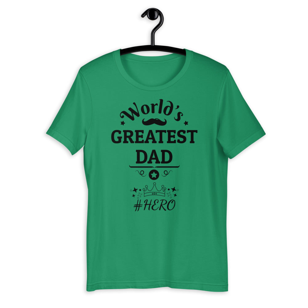 Worlds Greatest Dad Short-Sleeve Cotton Tshirt - Bright colours