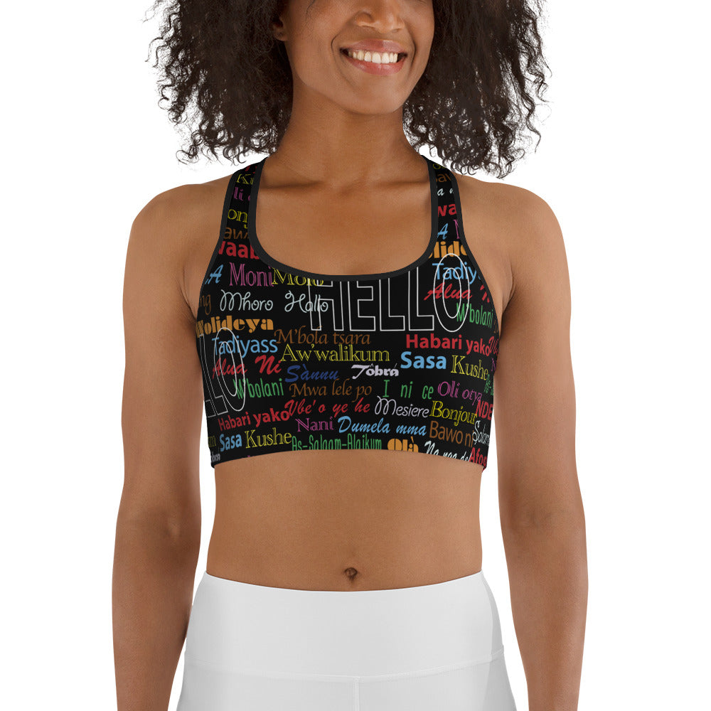 AfriBix Hello Print Sports Bra