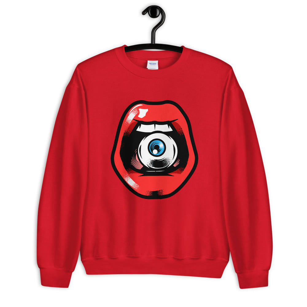 'Speak, I Can See You' Eye in Mouth Comfortable Unisex Sweatshirt