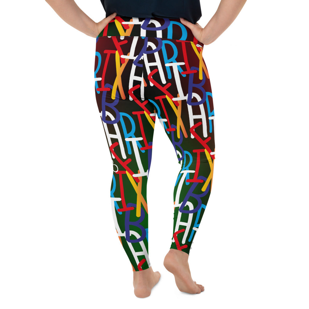 AfriBix Collage High Waist Plus Size Leggings