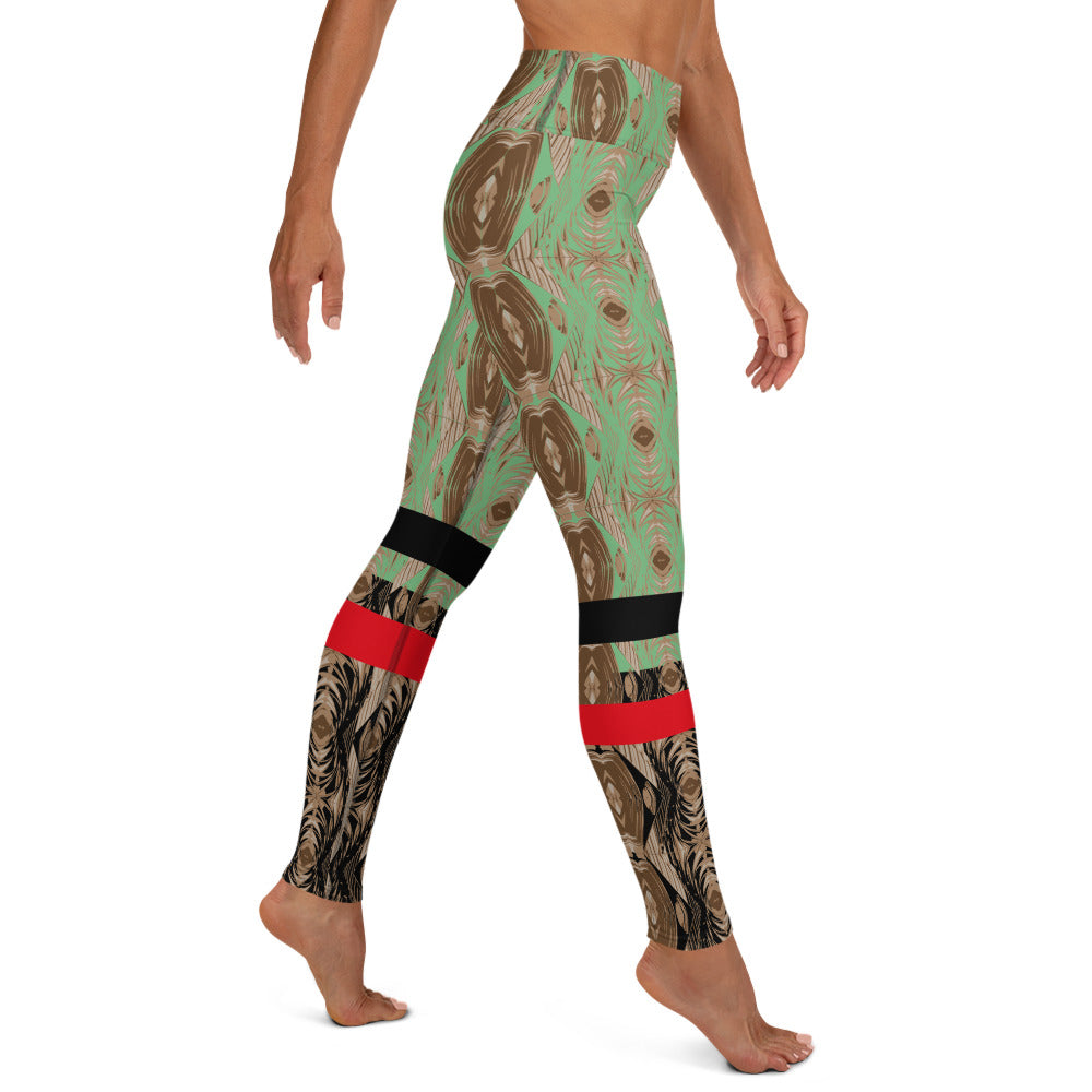 Cathedral Print Patch Leggings - Aqua