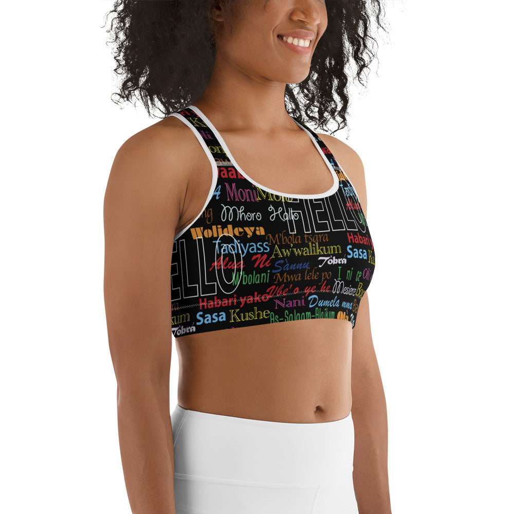 AfriBix Hello Print Sports Bra