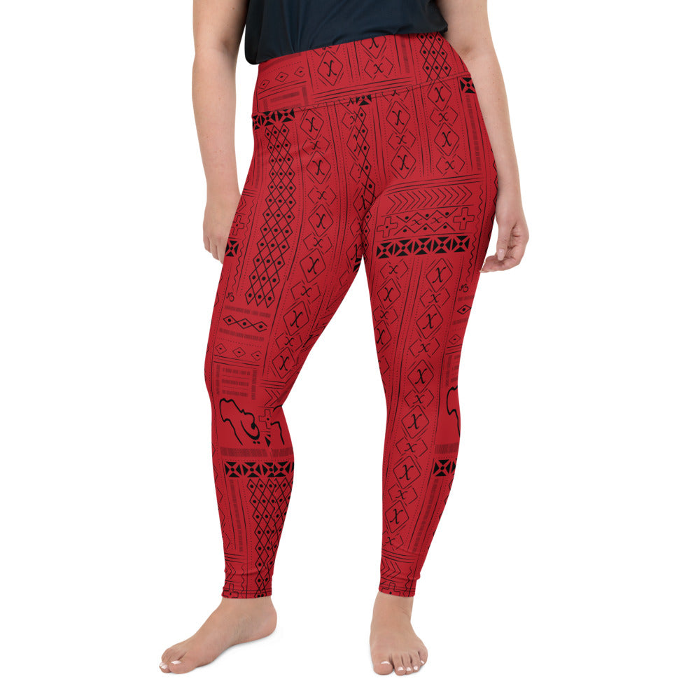 AfriBix Tribal Print Plus Size High Waist Leggings