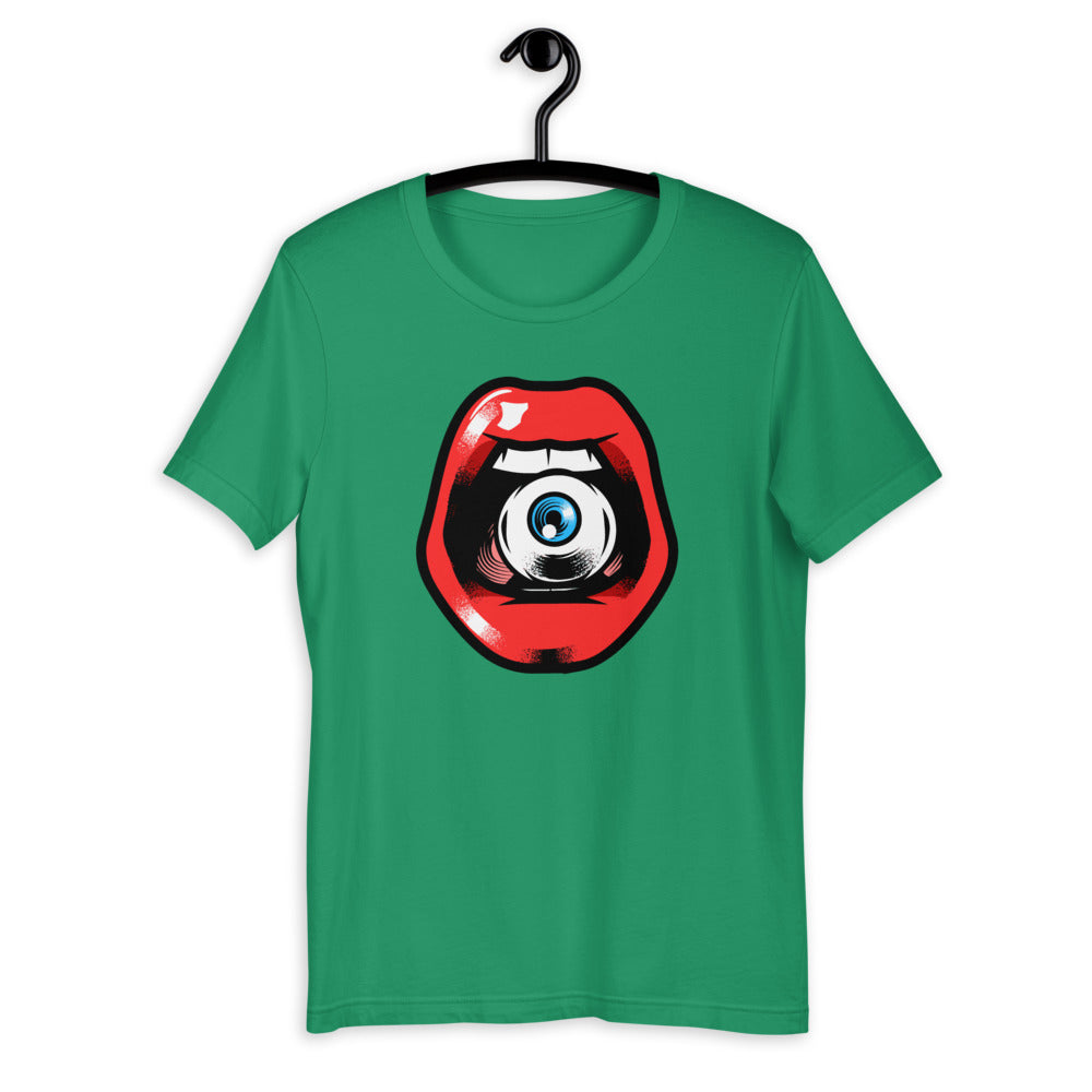 'Speak, I Can See You' Eye in Mouth Short-Sleeve Unisex T-Shirt