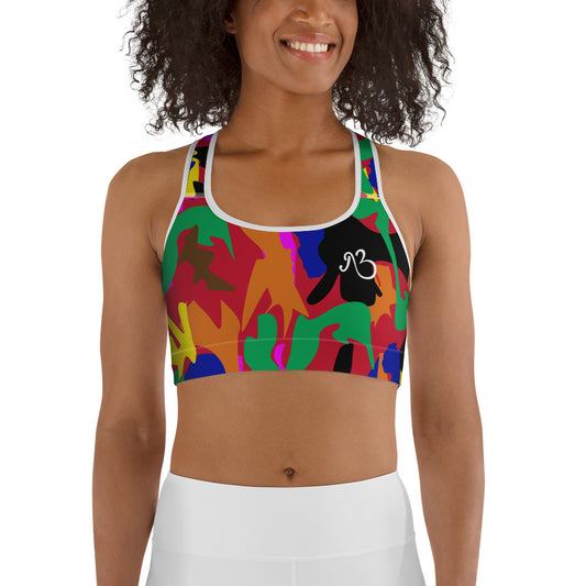 AfriBix Camo Print Sports Bra - Saffron