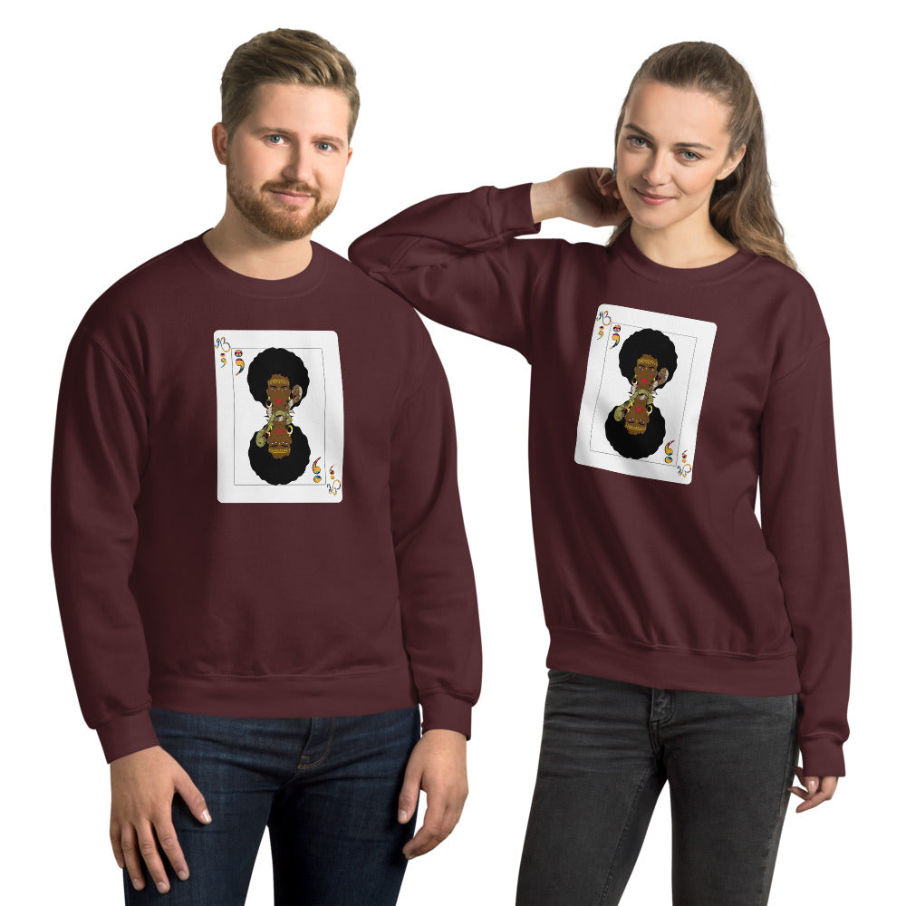 AfriBix Warrior Playing Card Unisex Crew Neck Sweatshirt