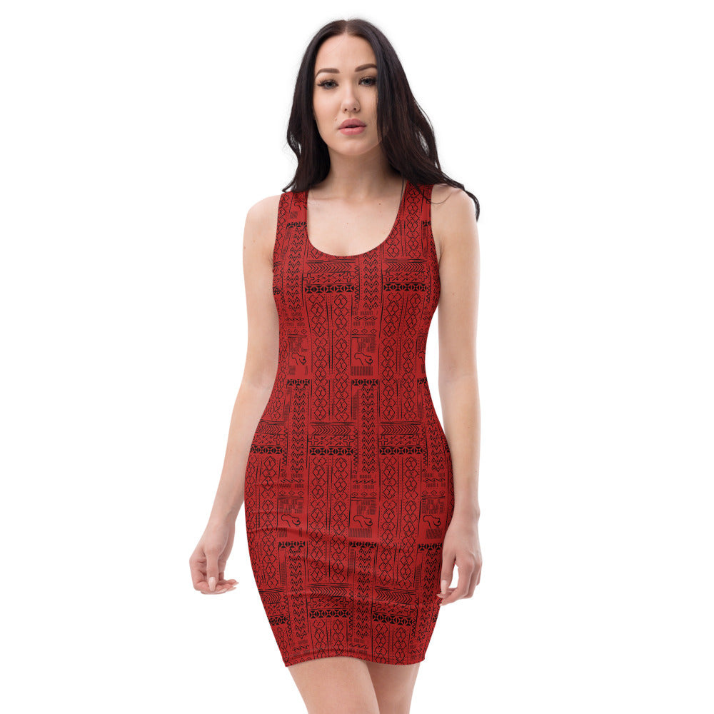 AfriBix Tribal Print Body Con Dress
