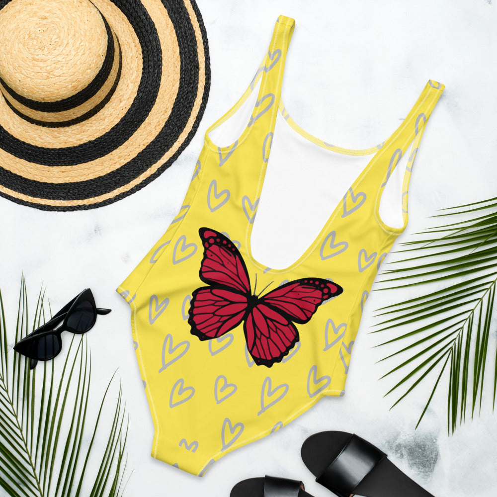 I heart Butterflies One-Piece Swimsuit