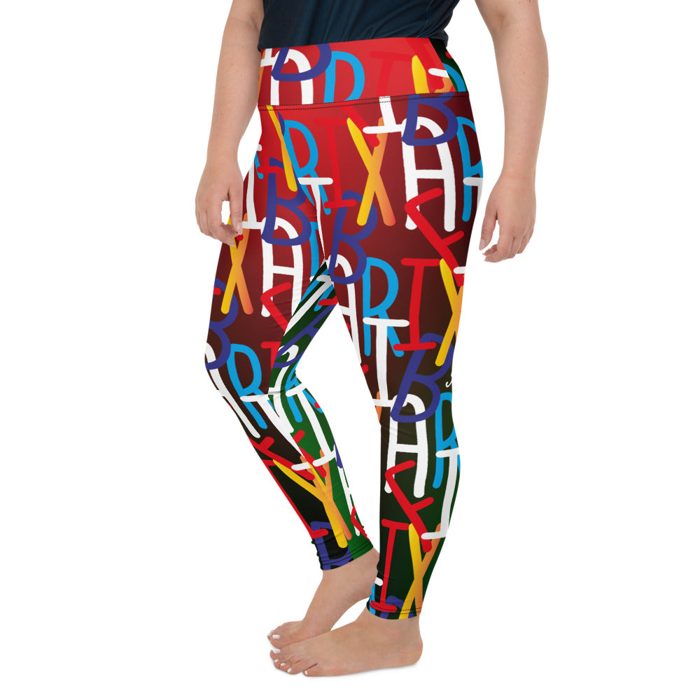 AfriBix Collage High Waist Plus Size Leggings