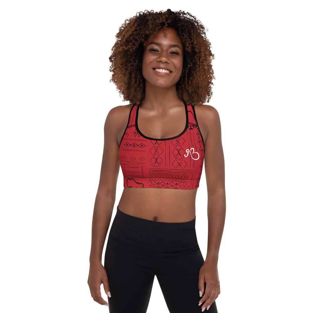 Tribal Print Padded Sports Bra
