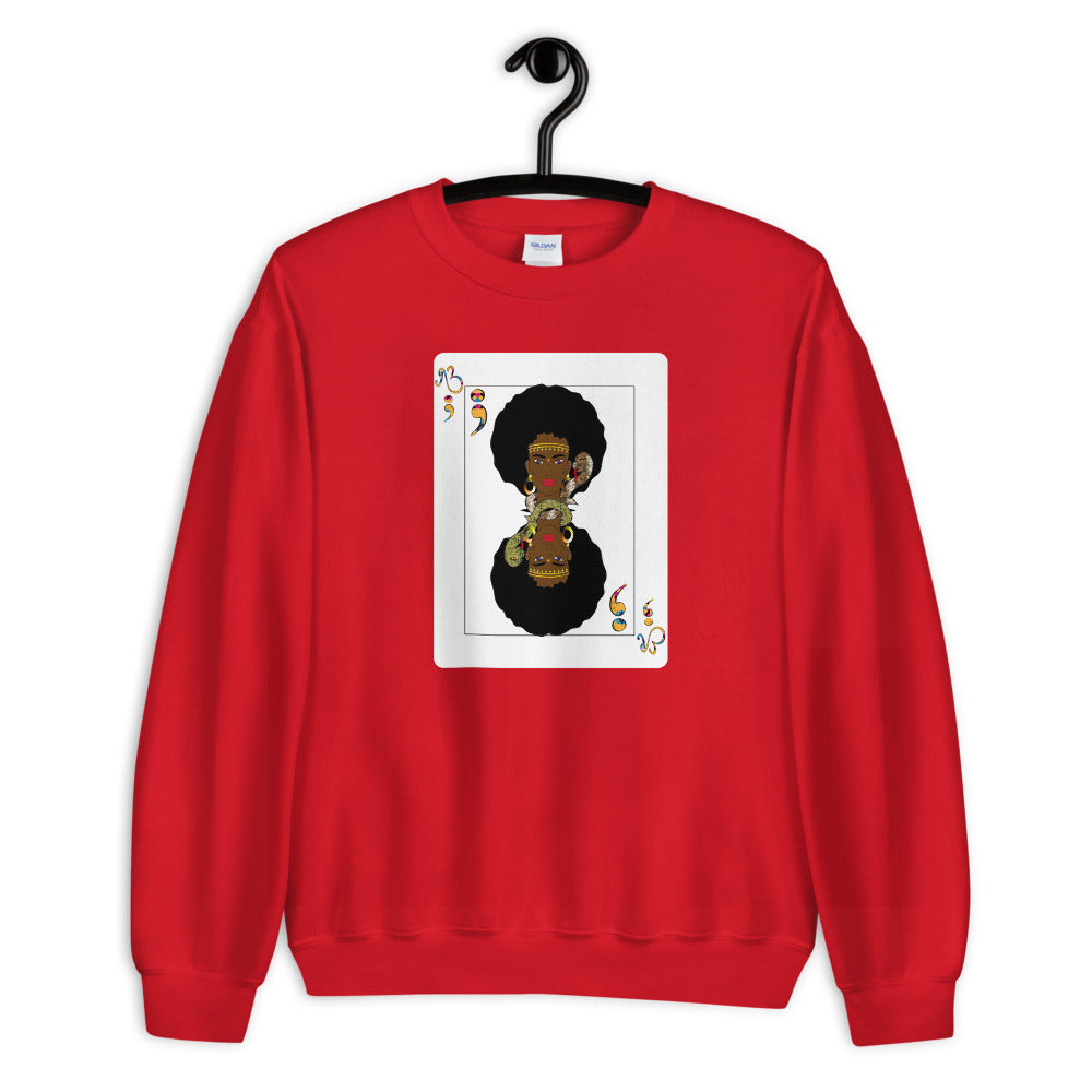 AfriBix Warrior Playing Card Unisex Crew Neck Sweatshirt