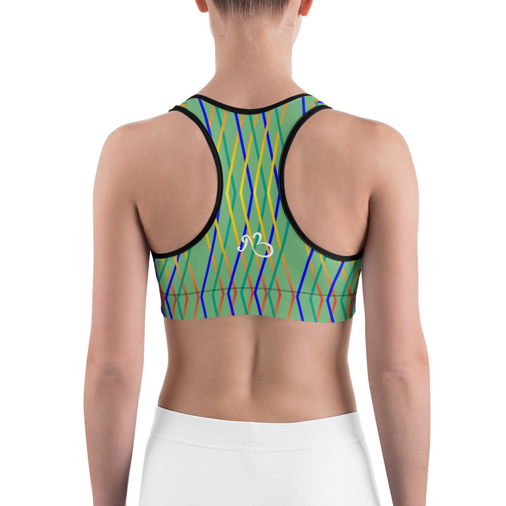 Constellation Print Sports Bra - Aqua