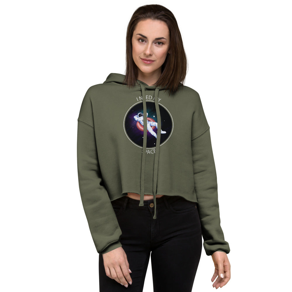 'I Need My Space' Astronaut Comfy Crop Hoodie