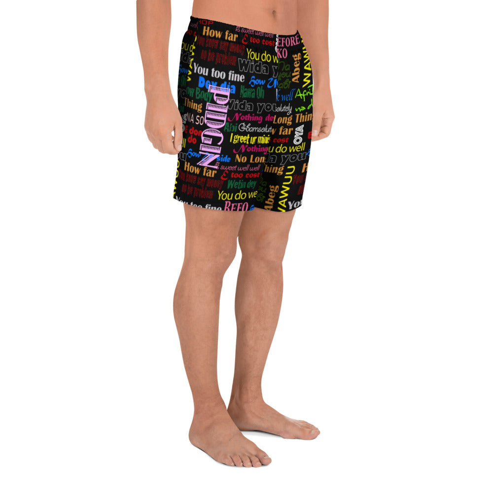 AfriBix Pidgin Print Men's Athletic Shorts
