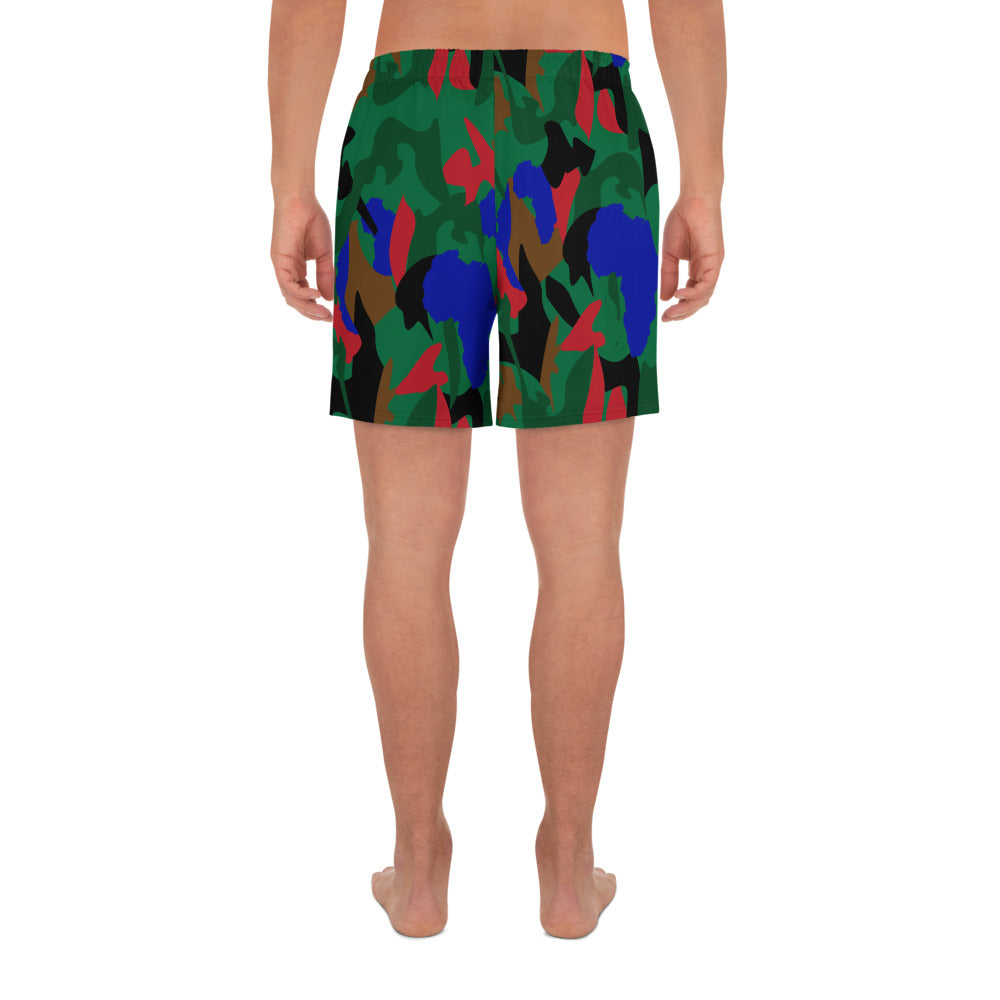 AfriBix Camo Men's Athletic Shorts - Green