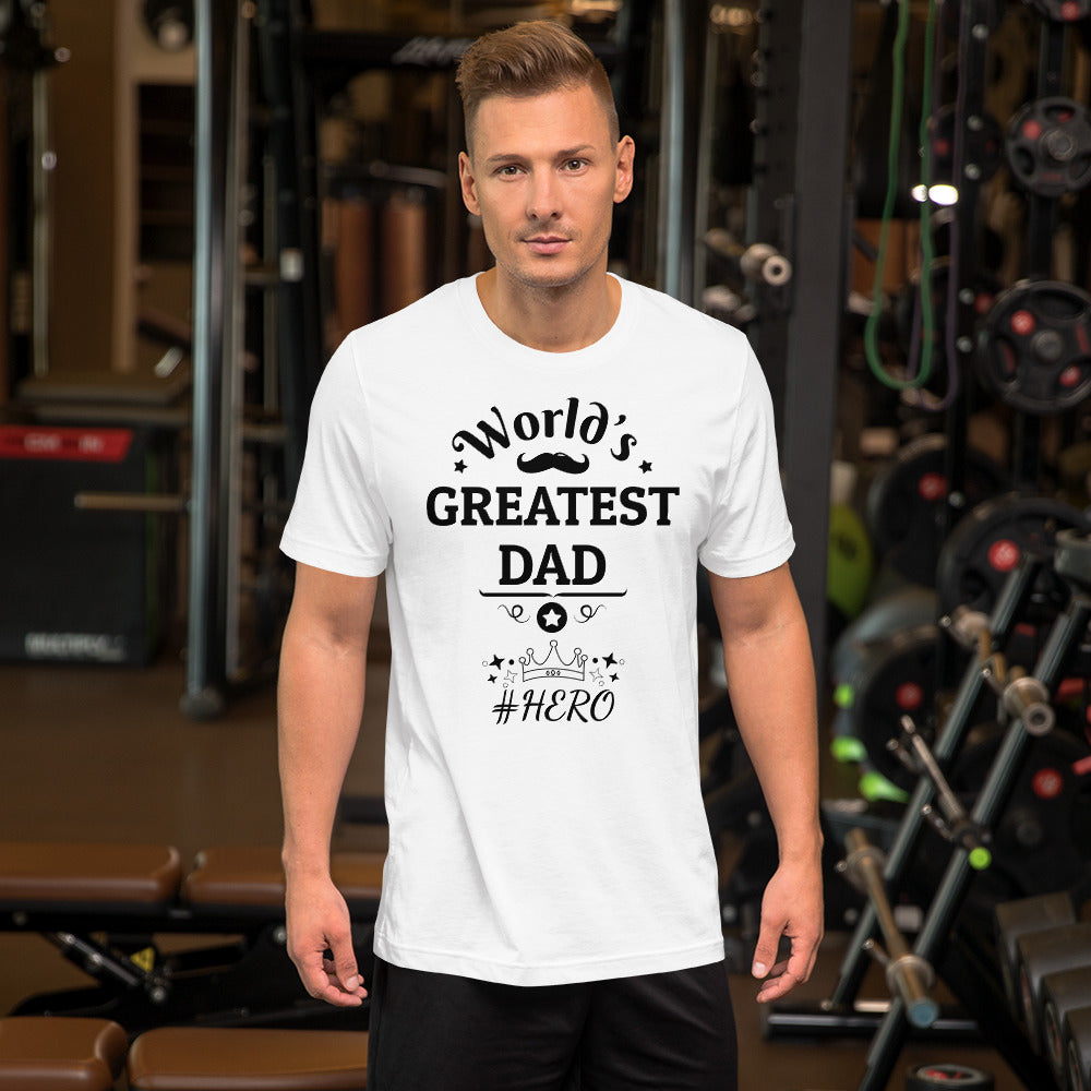 Worlds Greatest Dad Short-Sleeve Cotton Tshirt - Bright colours