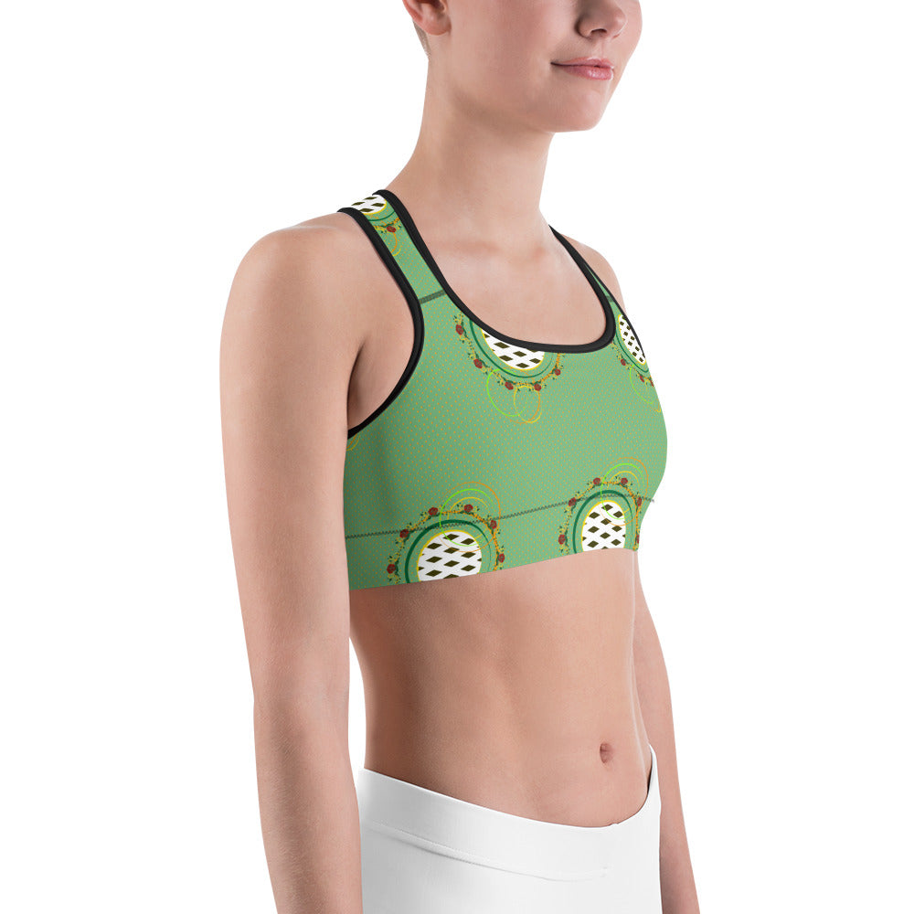 Adaeze Print Sports Bra - Aqua