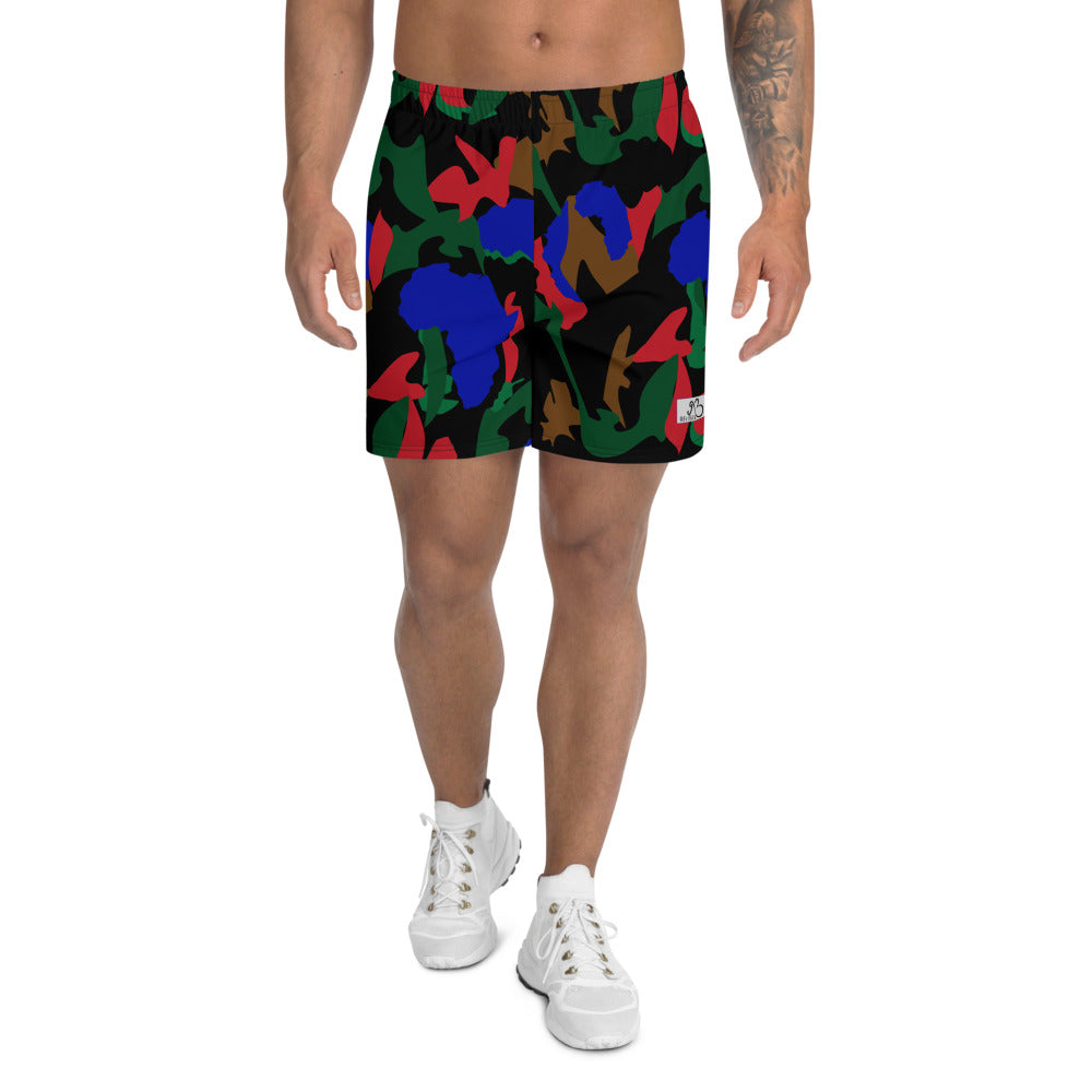 AfriBix Camo Men's Athletic Shorts - Black