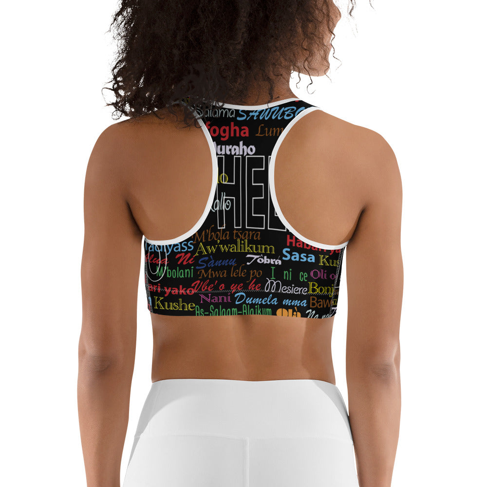 AfriBix Hello Print Sports Bra