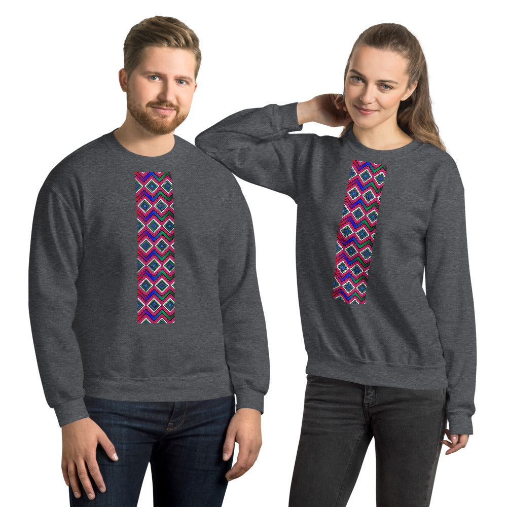 Quad Print Unisex Long sleeve Pullover Sweatshirt