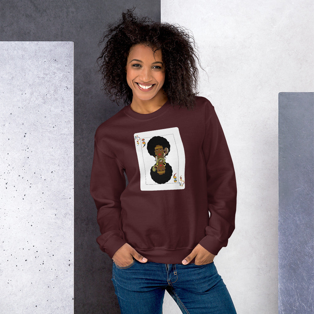 AfriBix Warrior Playing Card Unisex Crew Neck Sweatshirt