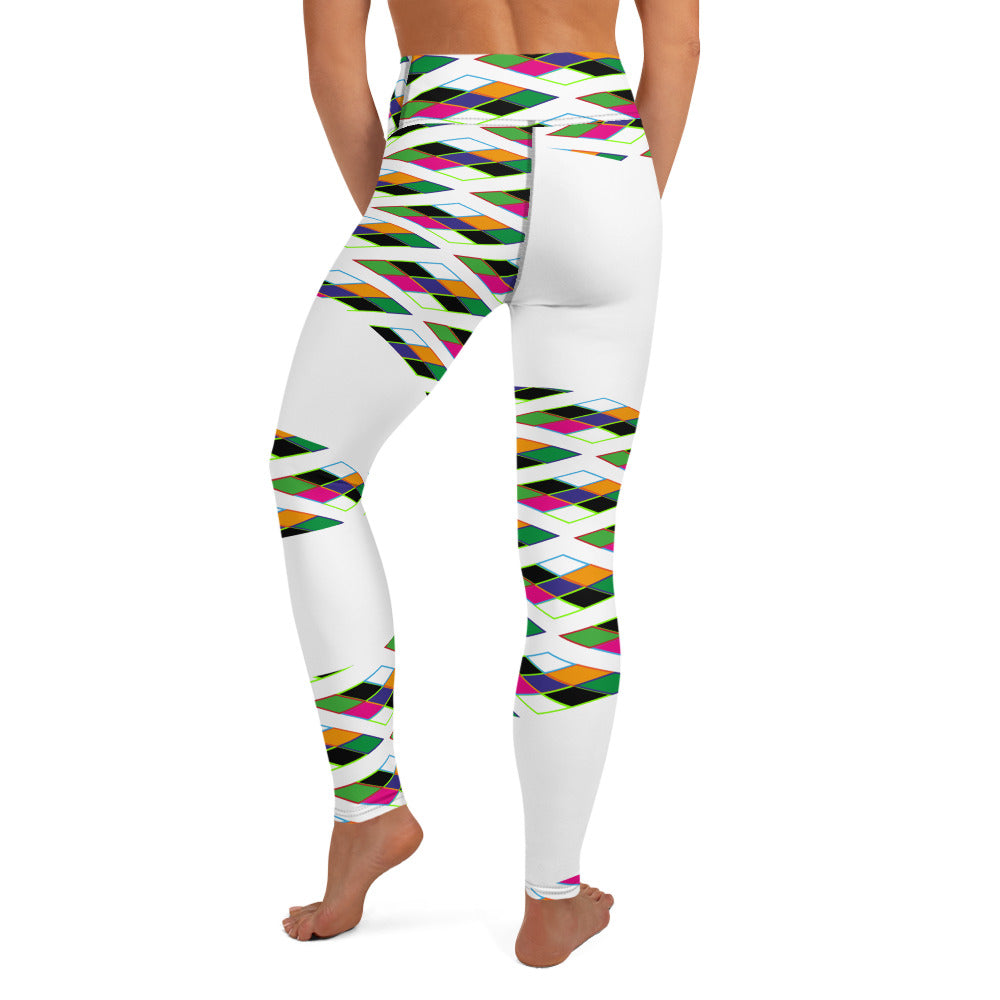 Pyramid Print Fringe Leggings - Snow