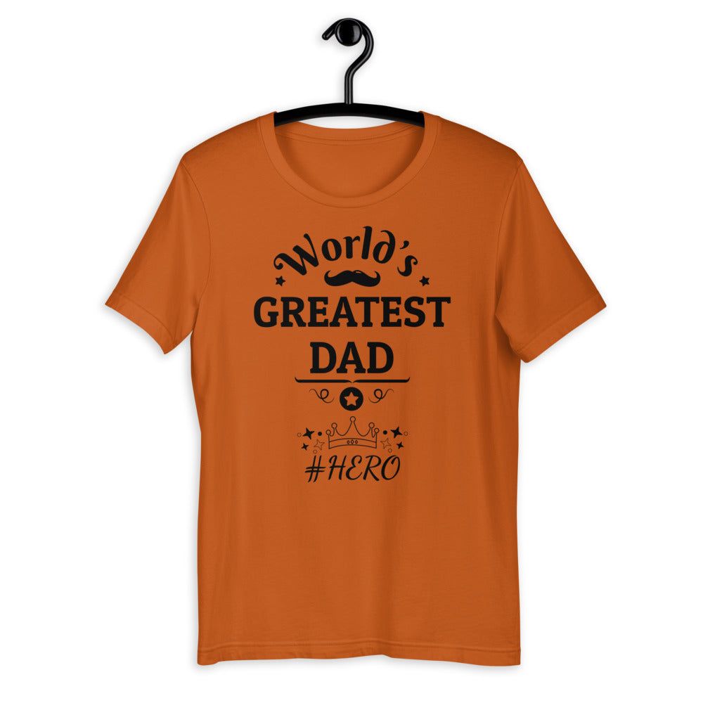 Worlds Greatest Dad Short-Sleeve Cotton Tshirt - Bright colours