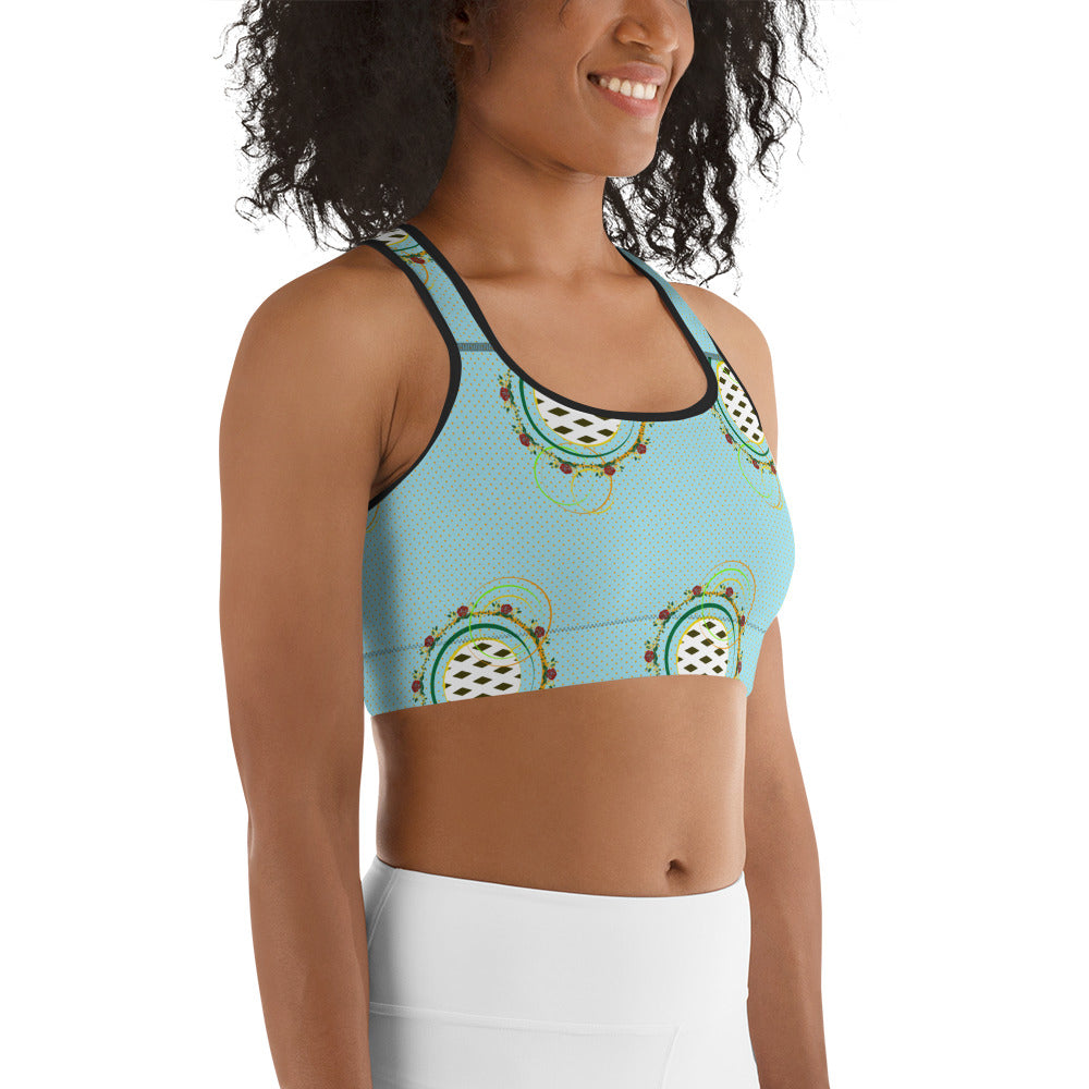 Adaeze Print Sports Bra - Celeste