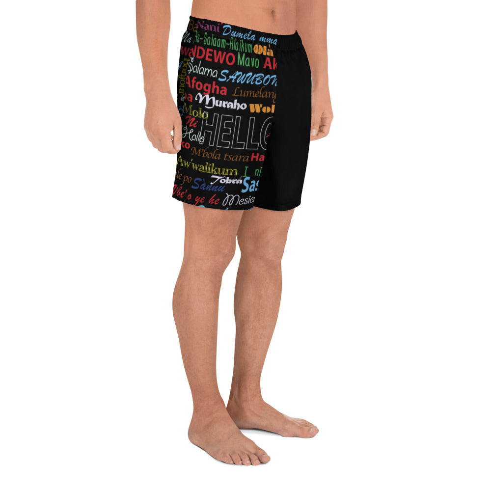 Hello Print Men's Athletic Shorts