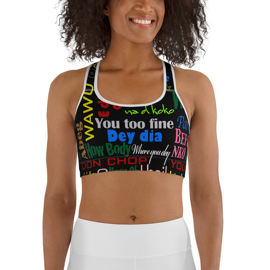 AfriBix Pidgin Print Sports Bra