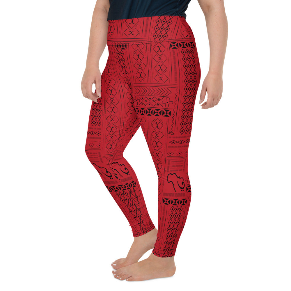 AfriBix Tribal Print Plus Size High Waist Leggings