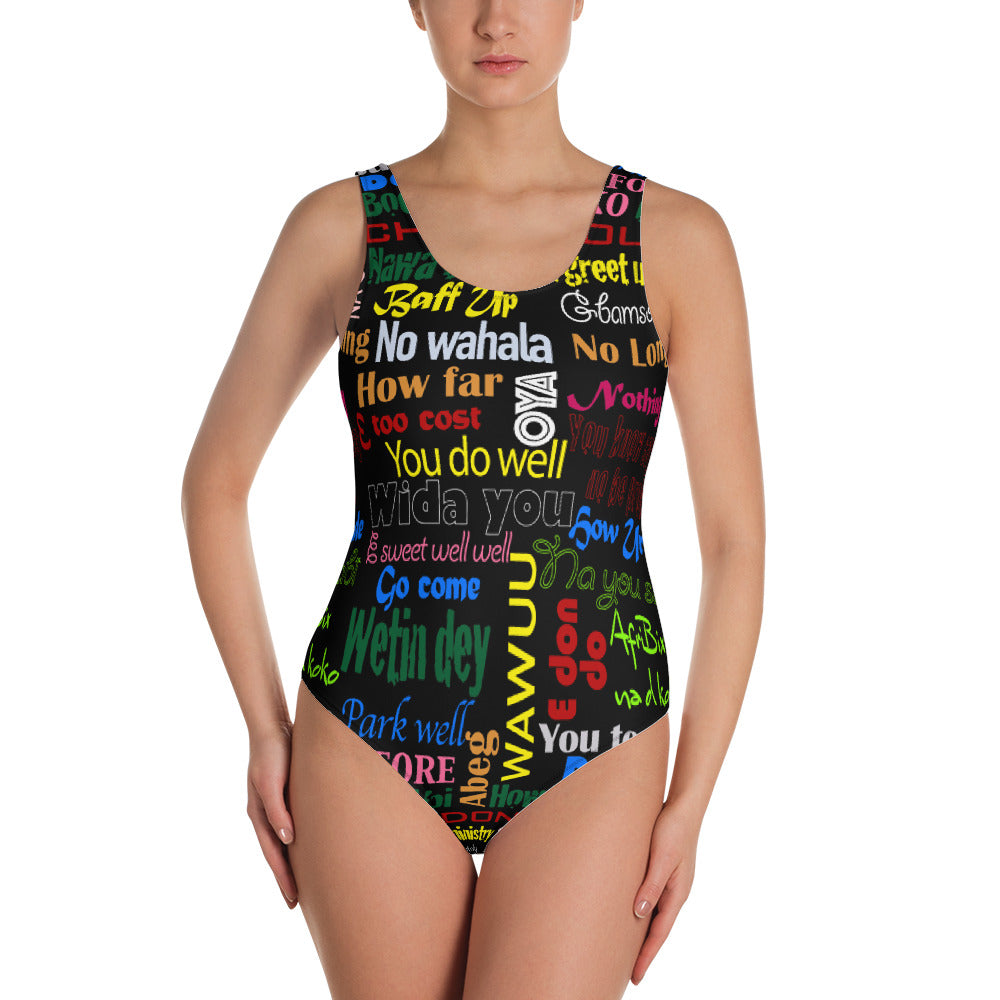 AfriBix Pidgin Print One-Piece Swimsuit