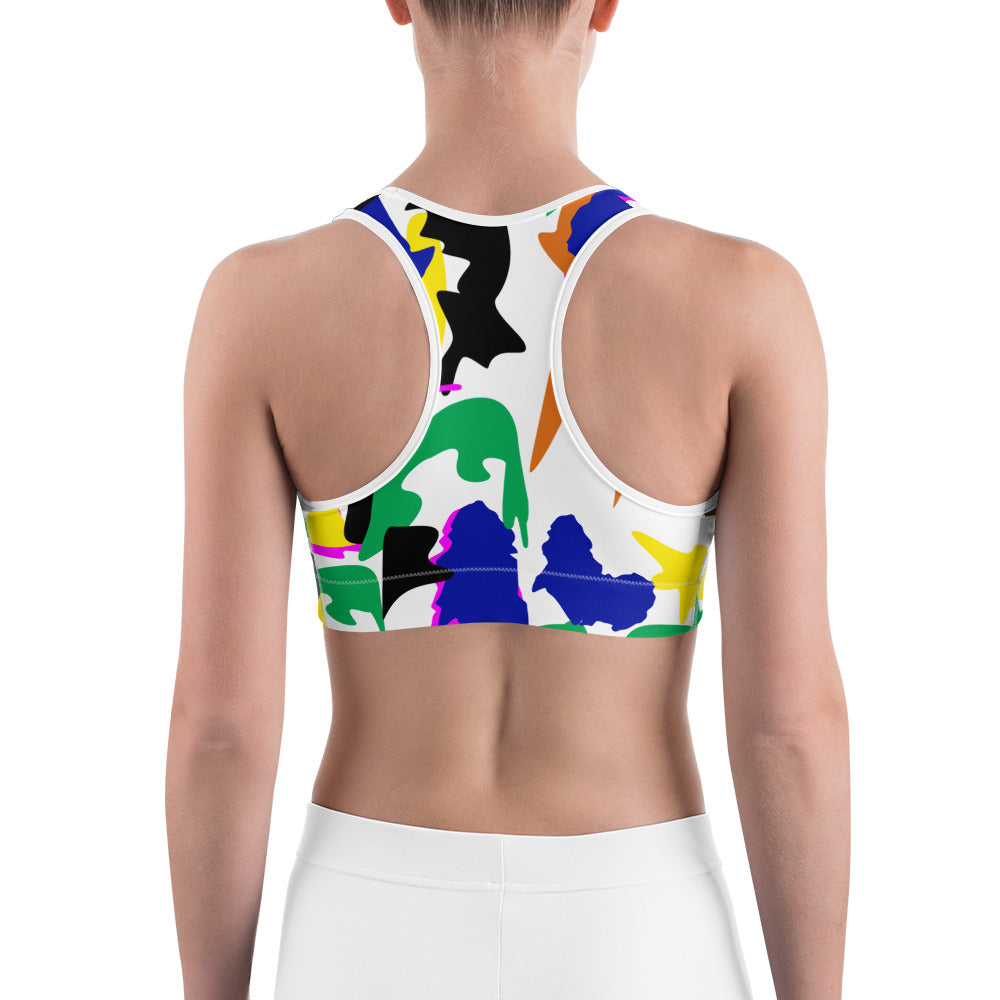 AfriBix Camo Print Sports Bra - Snow