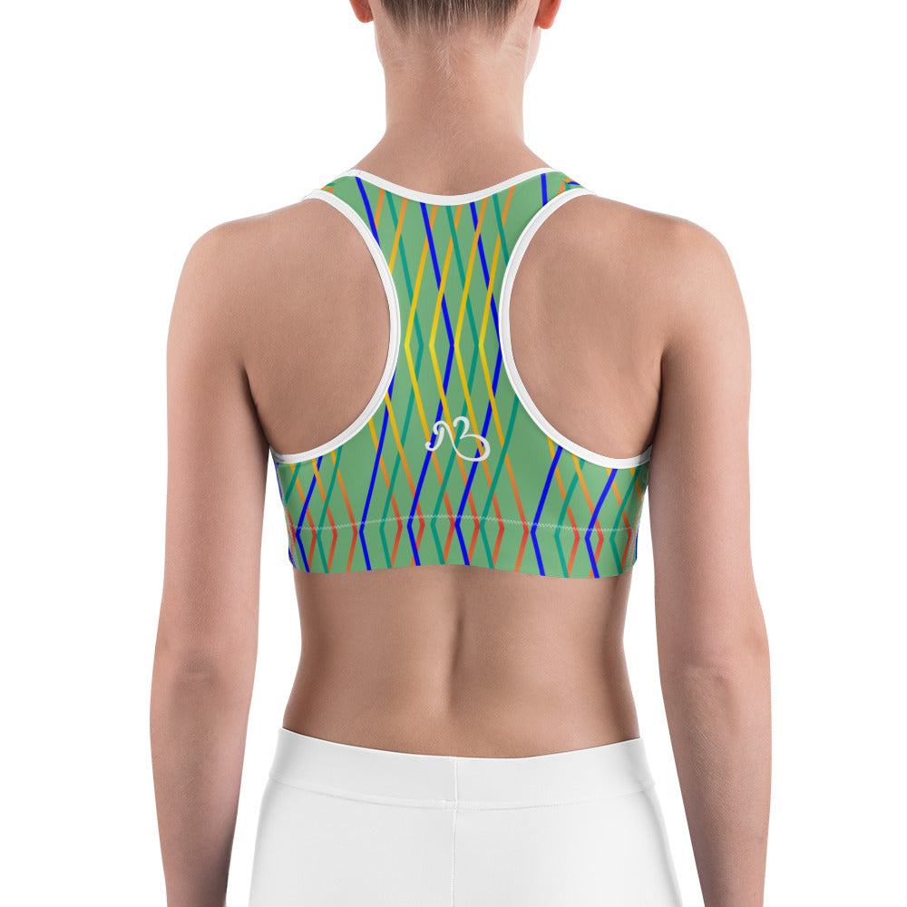 Constellation Print Sports Bra - Aqua
