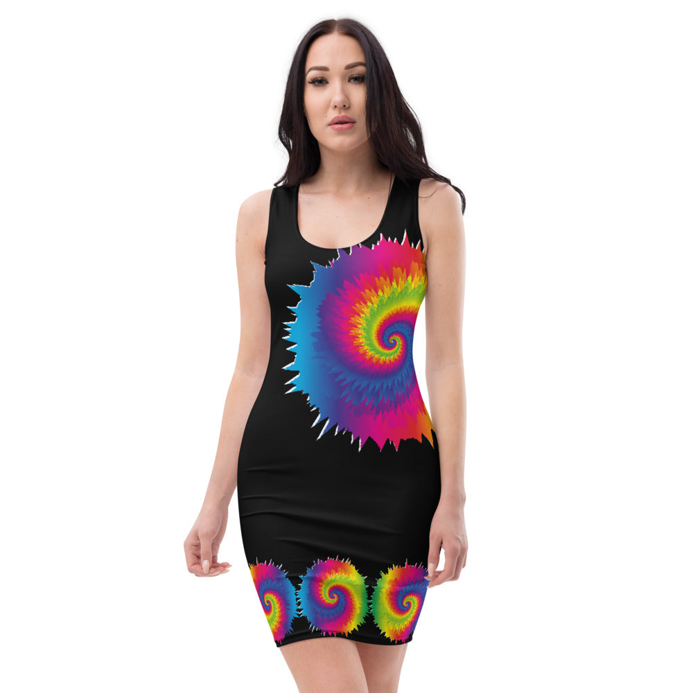 Star Crossed Galaxy Body Con Dress - Black