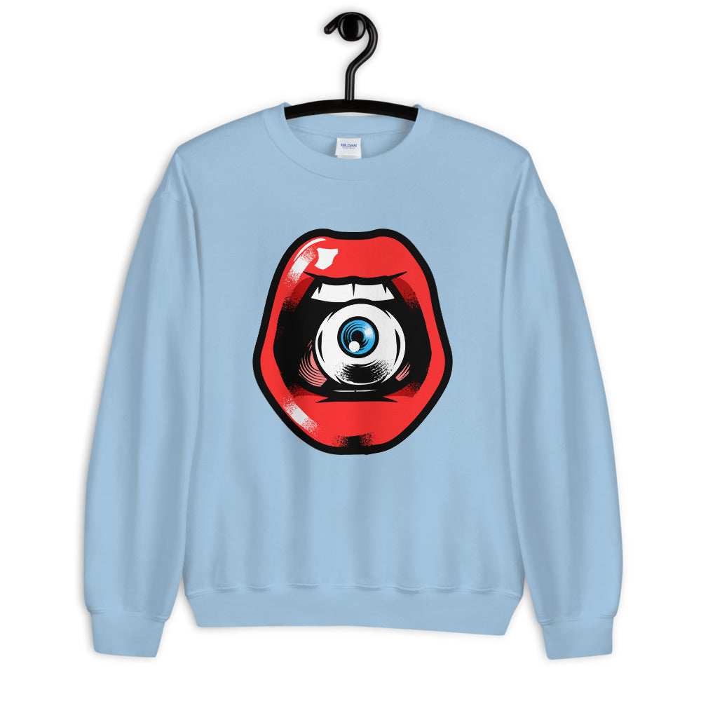 'Speak, I Can See You' Eye in Mouth Comfortable Unisex Sweatshirt