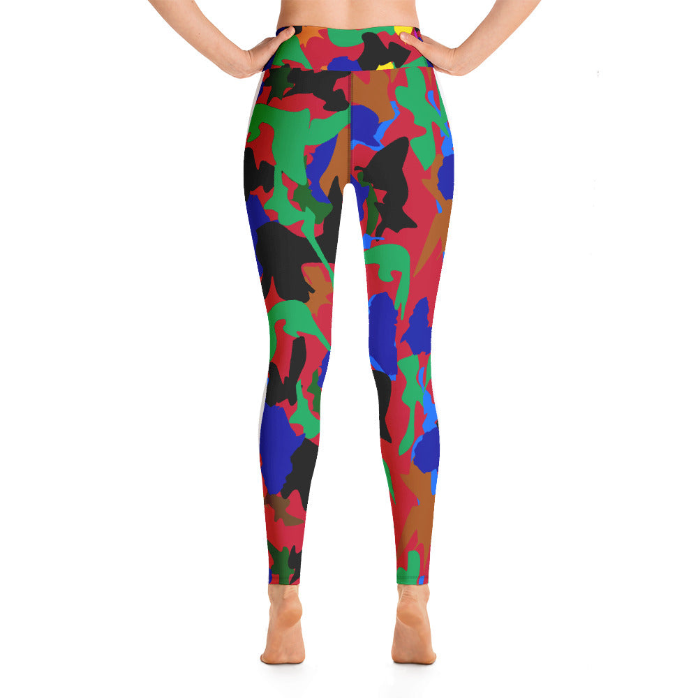 AfriBix Camo Print Leggings - Red