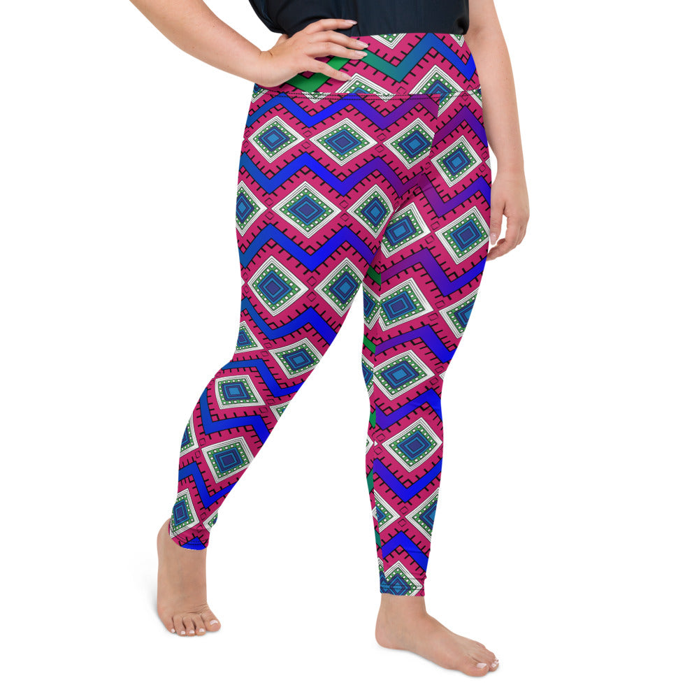 AfriBix Galaxy Quad Print Plus Size High Waist Leggings
