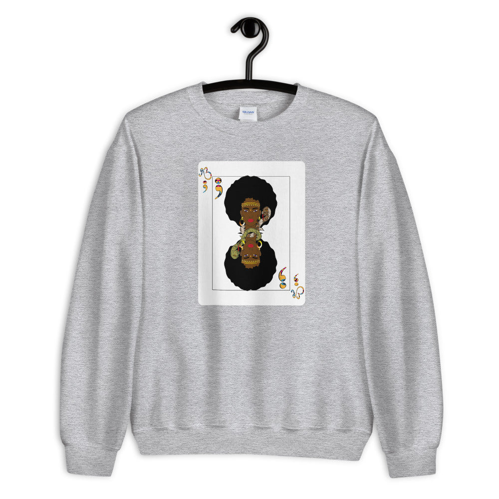 AfriBix Warrior Playing Card Unisex Crew Neck Sweatshirt