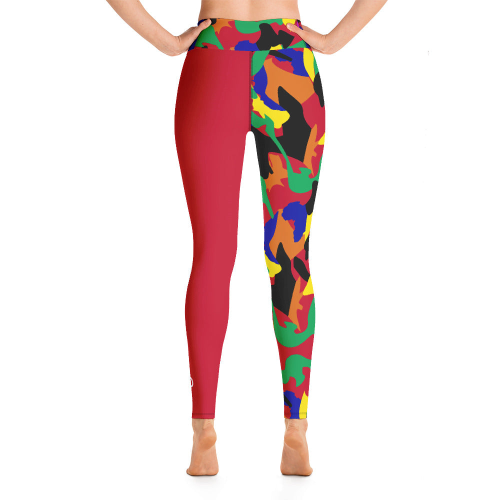 AfriBix Camo Print Part Red Leggings