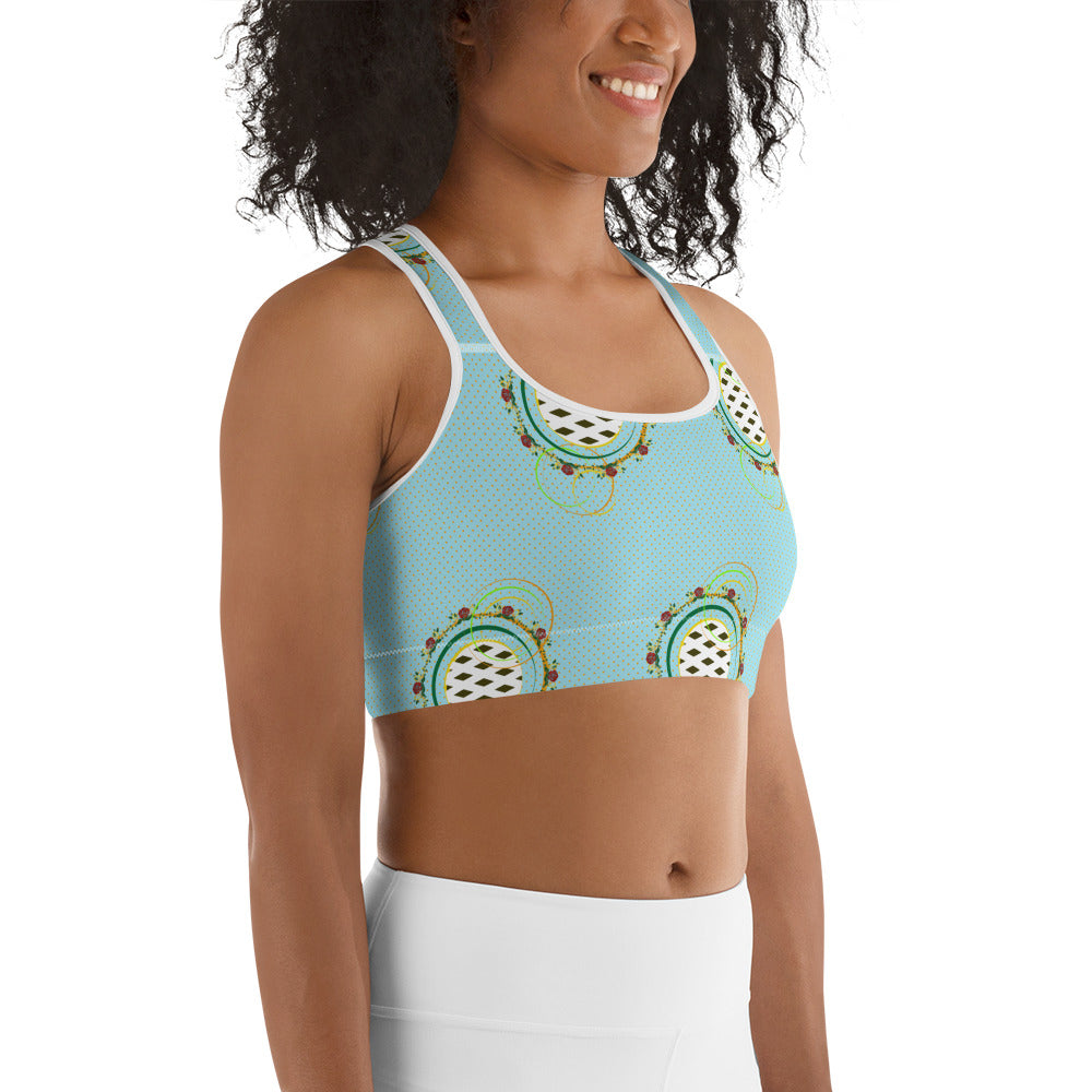 Adaeze Print Sports Bra - Celeste