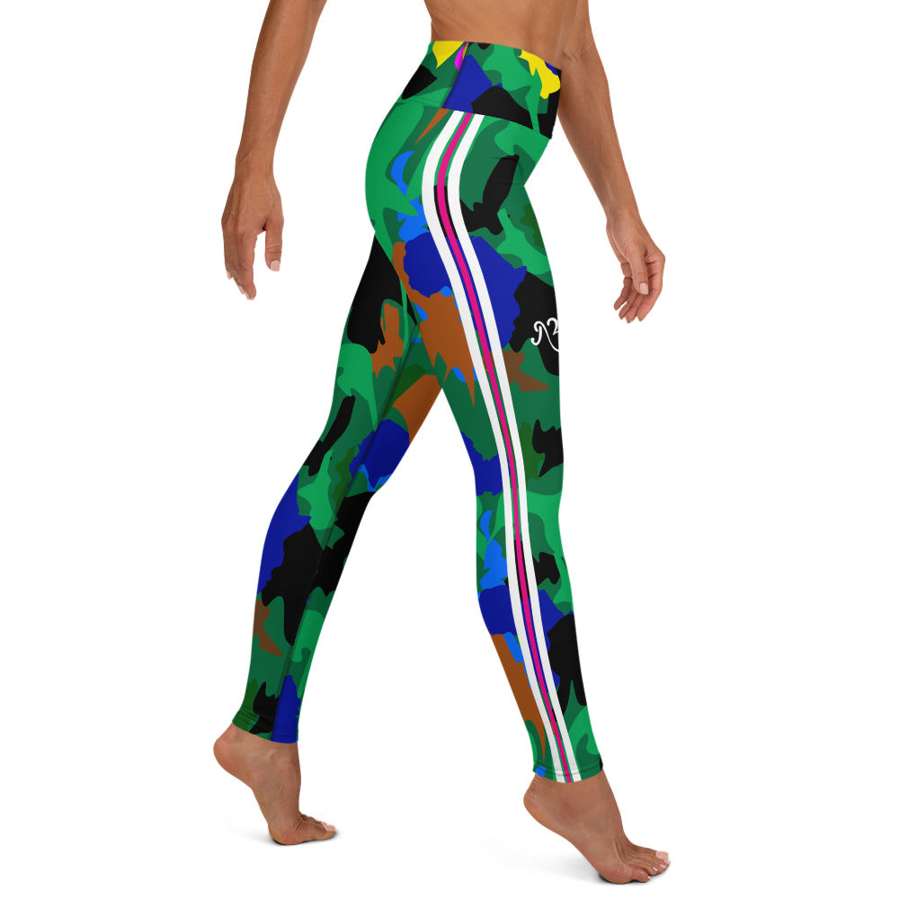 AfriBix Camo Print Leggings - Leaf