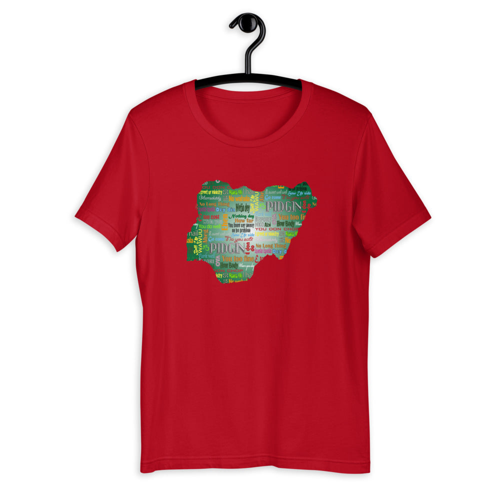 AfriBix Pidgin Print Naija Map Unisex T-Shirt