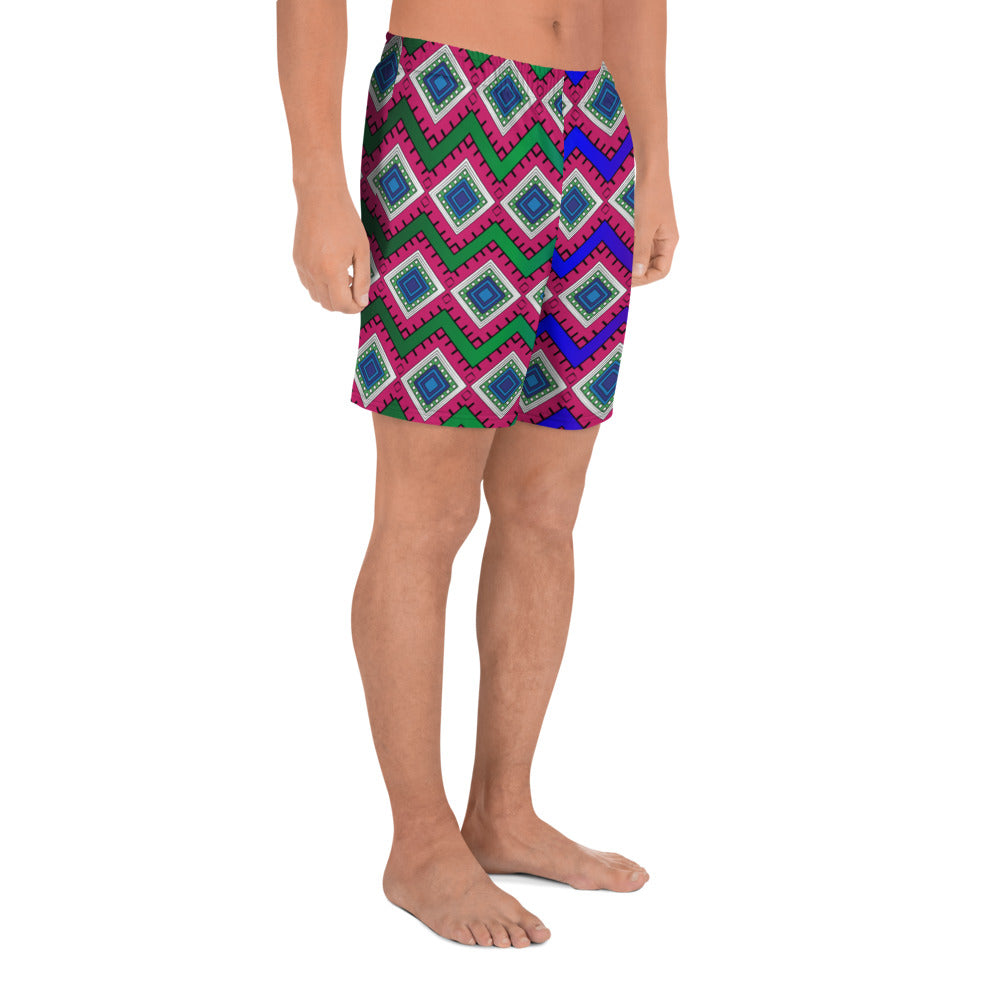 Quadrangle Print Men's Athletic Shorts