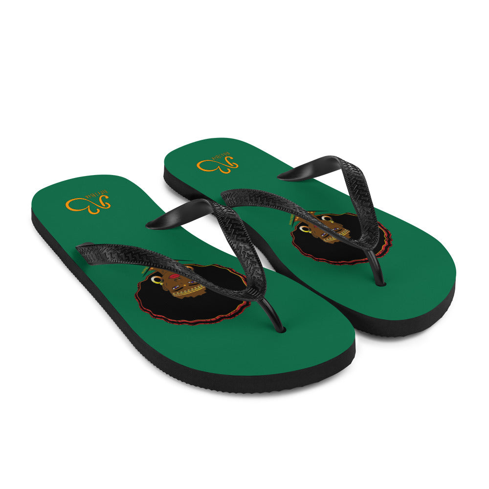 AfriBix Warrior Flip-Flops - Green